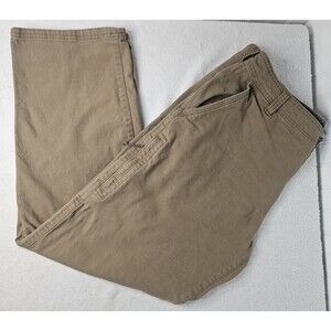 GH Bass & Co Hiking Outdoor Pants Mens 38x32 Side-Zip Cargo Pocket Brown Canvas